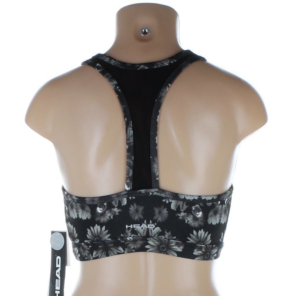 HEAD Intimates Black Floral Medium Impact Sports Bra - Size Medium NWT - Picture 6 of 10